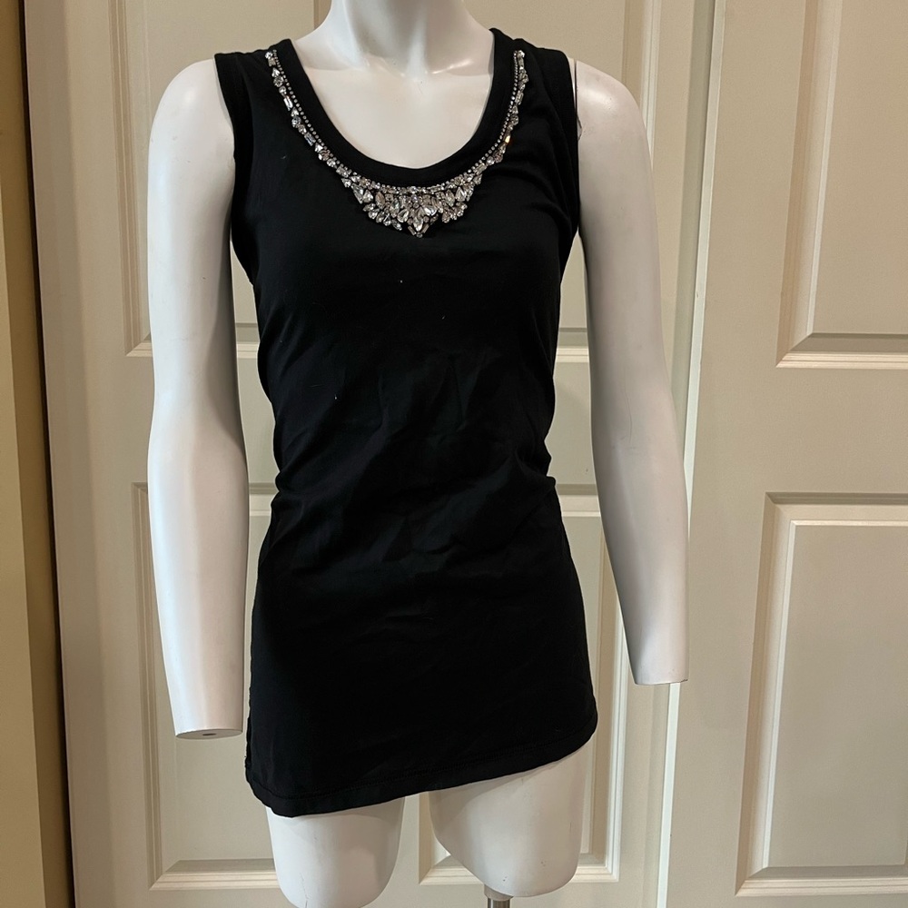 Dolce and Gabanna women’s black tank top with embellished neckline size L
